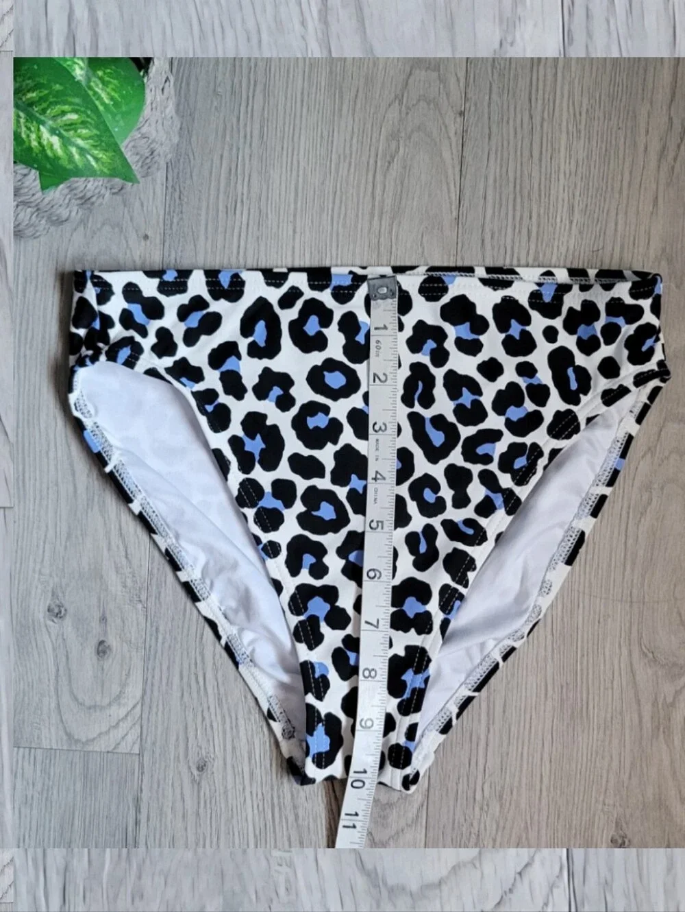 Michael Kors NWT Oasis Crew Blue Leopard High-Waist Swimsuit Bikini Bottoms, XS
